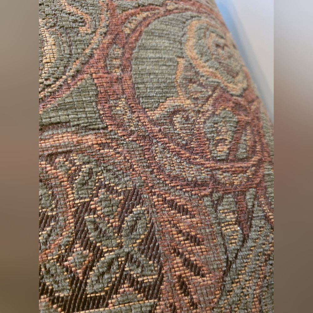 Paisley Tapestry Design Accent Chair Couch Pillow Cover Brown Rust Red Paisley - Picture 7 of 16